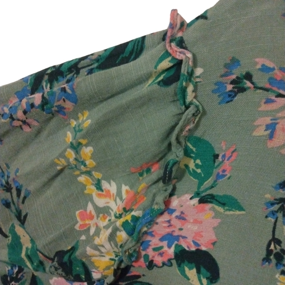 Lauren Conrad Floral Button Accented Peasant Top Plus Size XXL - Picture 7 of 11